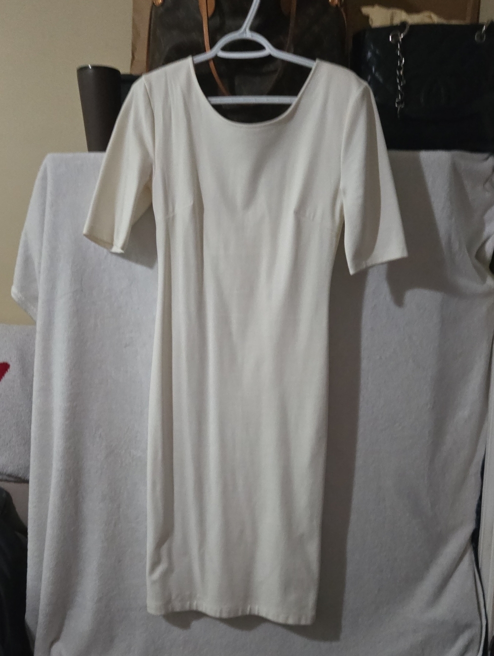 Lulu's Cream Midi Sheath Dress